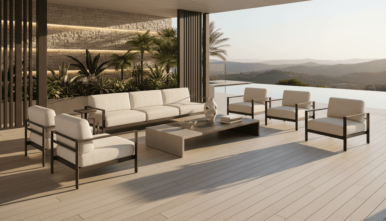 Composite deck with gray boards